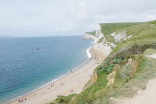 La playa junto al arco, vista desde arriba