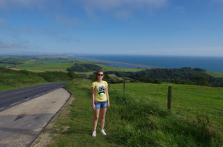 Mirador sobre el cordón de Chesil Beach