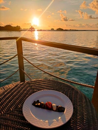 Postre con vistas al atardecer