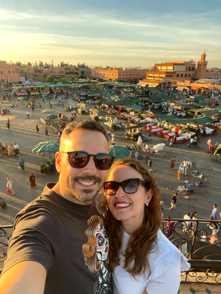 Atardecer en la plaza Jemaa el-Fna