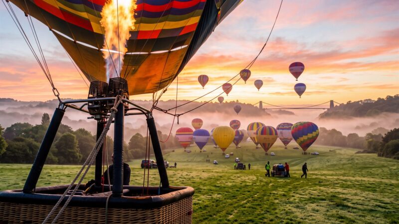 Bristol: los globos de la Balloon Fiesta despegando al amanecer