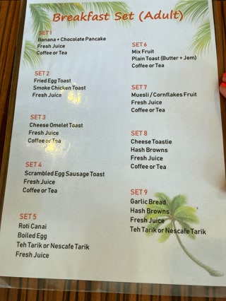 El menú del desayuno