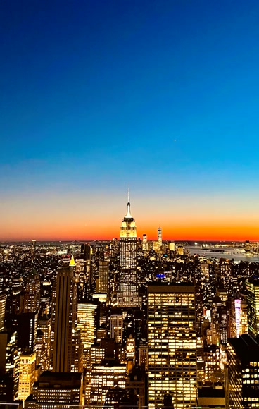 La hora azul sobre Manhattan