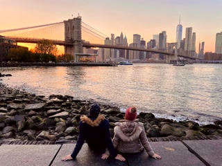 El Puente de Brooklyn al atardecer — viaje a Nueva York en otoño