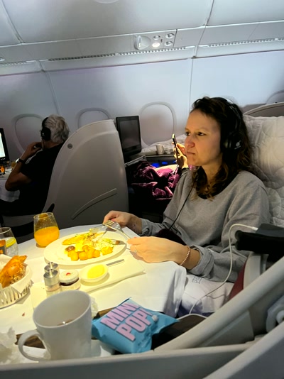 Desayuno antes de aterrizar