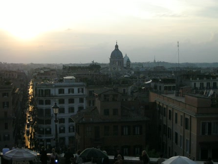 Atardecer sobre los tejados de Roma