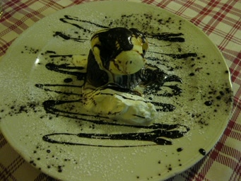 El postre, con chocolate por encima