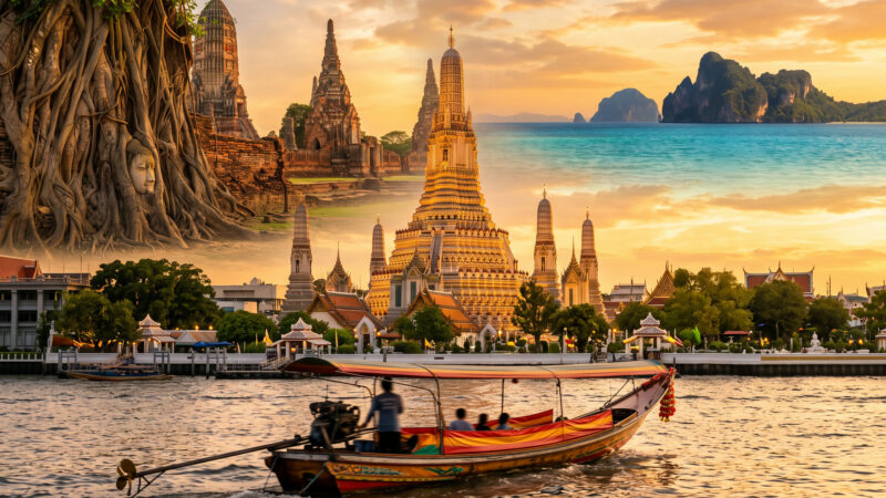 Viaje a Tailandia: el Wat Arun de Bangkok con una barca de cola larga, Ayutthaya y Phi Phi