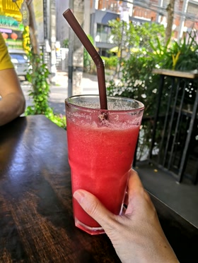 Zumo de sandía para el calor