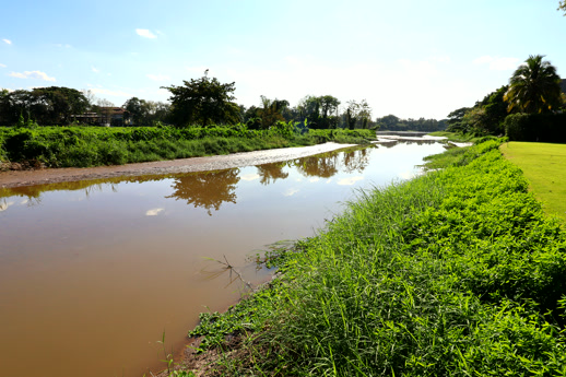 El río Kok desde el jardín